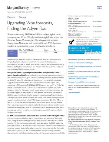 WISEa.L-Morgan Stanley-Fintech Upgrading Wise fore